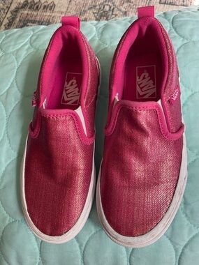 Vans Kids Slip-On Sneakers in Shimmering Hot Pink